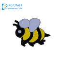 Wholesale custom metal cartoon lapel pins badge cute animal black gold color enamel happy brooch honey bee pins for souvenir